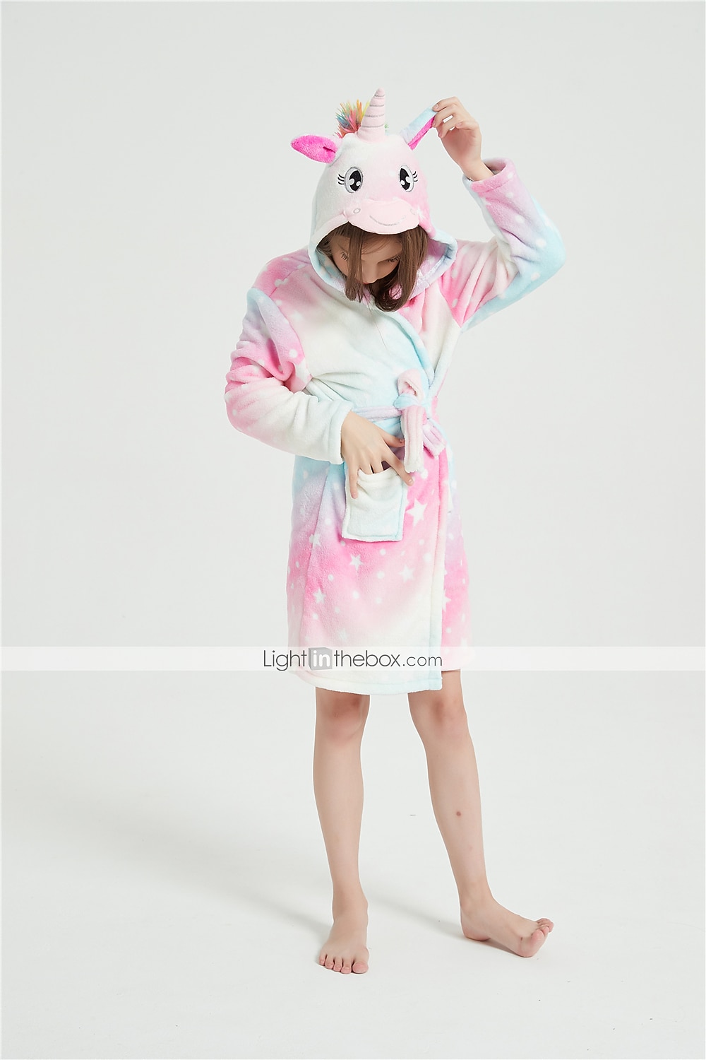 Carnaval Bloque de color Pijamas Kigurumi Bata de baño Unicornio Caballo volador Pijamas de una pieza Pijamas Kigurumi Disfraz divertido por Niños Niños y niñas Navidad Víspera de Todos los Santos 2026 - $26.99 –P14