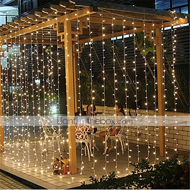 3x3m 10X10ft LED Window Curtain Twinkle String Lights Garland Light Gift Garden Home Party Wedding Valentine's Day Decoration with Plug 2025 - $36.99 –P8