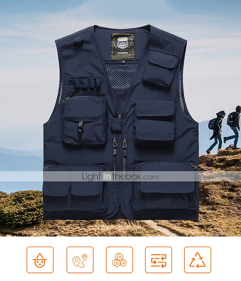 Men's Tactical Softshell Vest Outdoor Windproof Sleeveless Fleece Jacket  for Travel Hiking Running Golf Fishing Vest