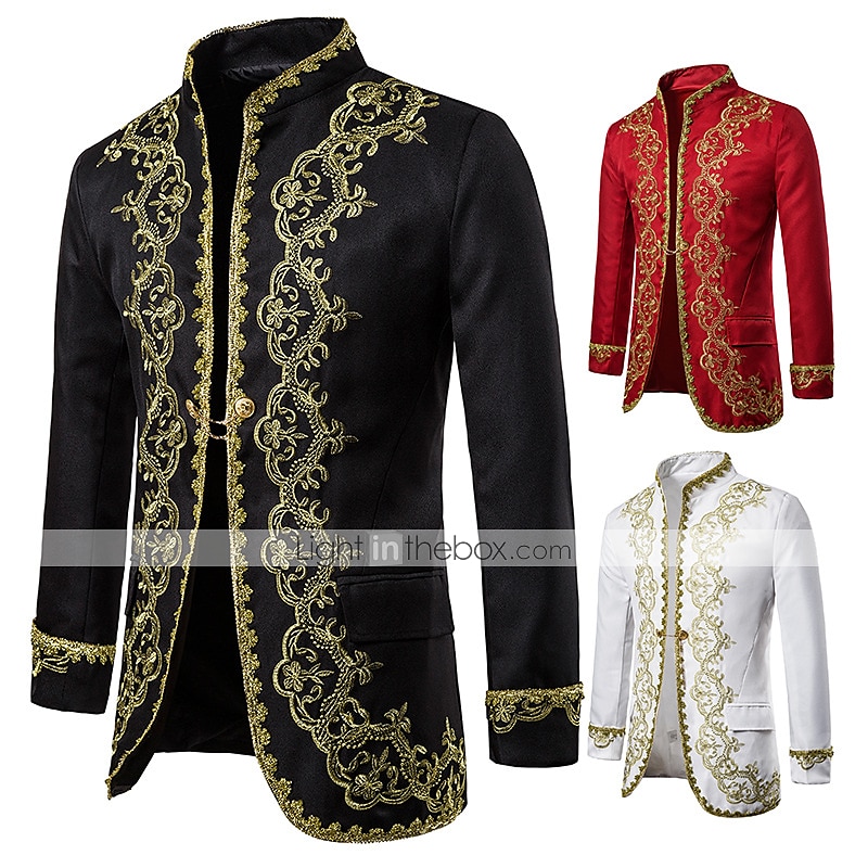 Elegante Vintage Vittoriano Cappotto Mascherata Abbigliamento esterno Principe Corrina vittoriana Gentiluomo Aristocratico Paillettes Vintage Ricamato Abito da ballo Costume Per uomo Capodanno del 2026 a $52.99 –P1