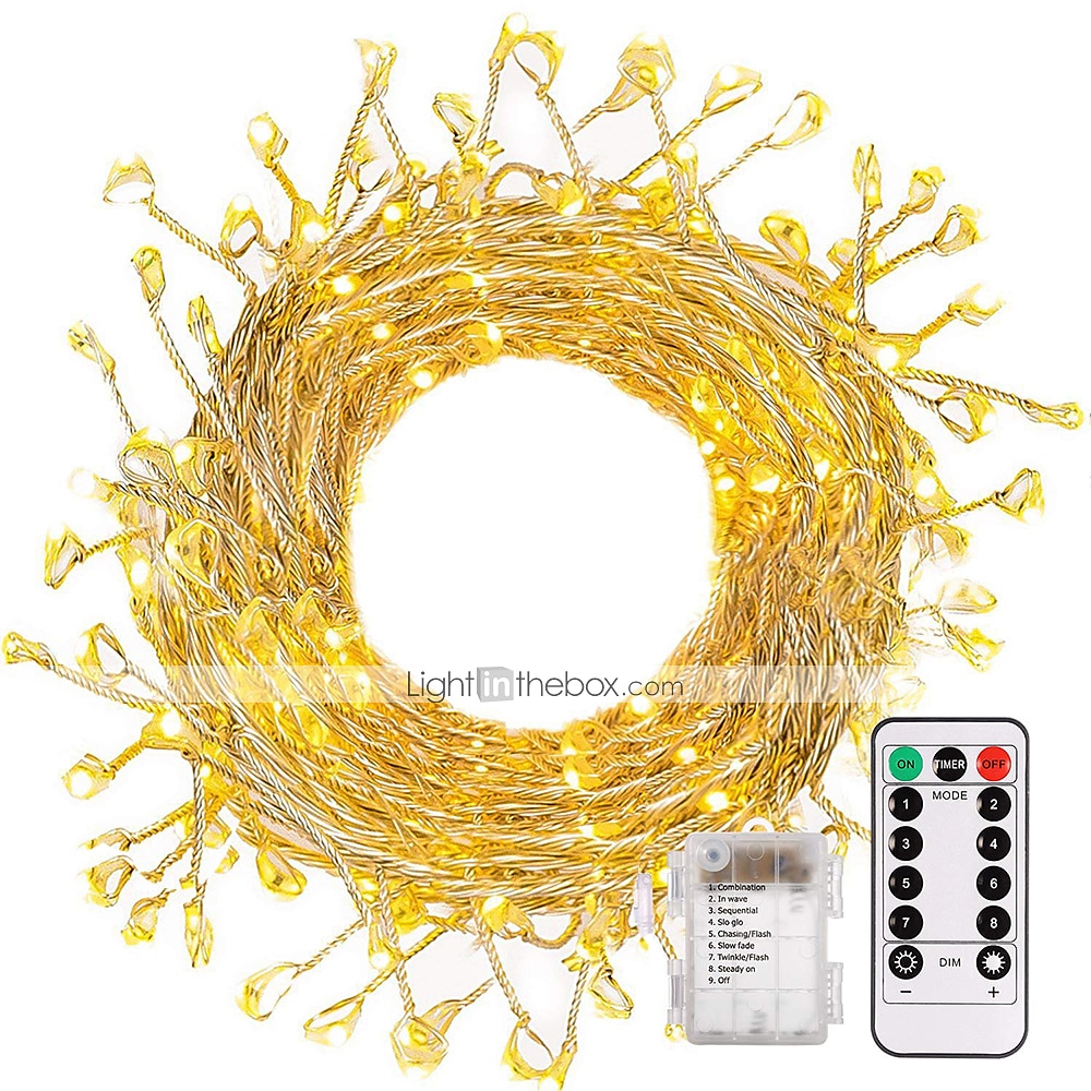 2m 200 LEDs Firecracker String Lights, Outdoor Waterproof Christmas Decorative Lights with Remote Control, 8 Modes, Dimming, and Timer for Holiday Parties 2025 - $30.99 –P1