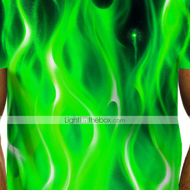 Férfi Grafika Pokoli lángok Láng Ing Póló Rövid ujjú póló Kerek Ing Túlzott Alap Napi Medence Bíbor Narancssárga Ruházat Szabályos S M L XL 2XL 3XL 2025 - $20.99 –P2