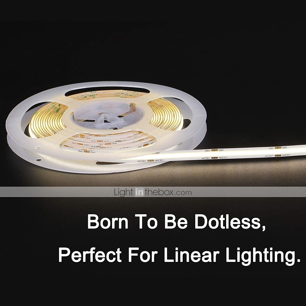 2026年 zdm 新しい無段階調光 16.4フィート 5m cob led ライトストリップ cri 80 60w led ロープライト 曲げられるバンドライト 高級照明に最適 dc12v dc24v  コレクション – $55.99 –P6