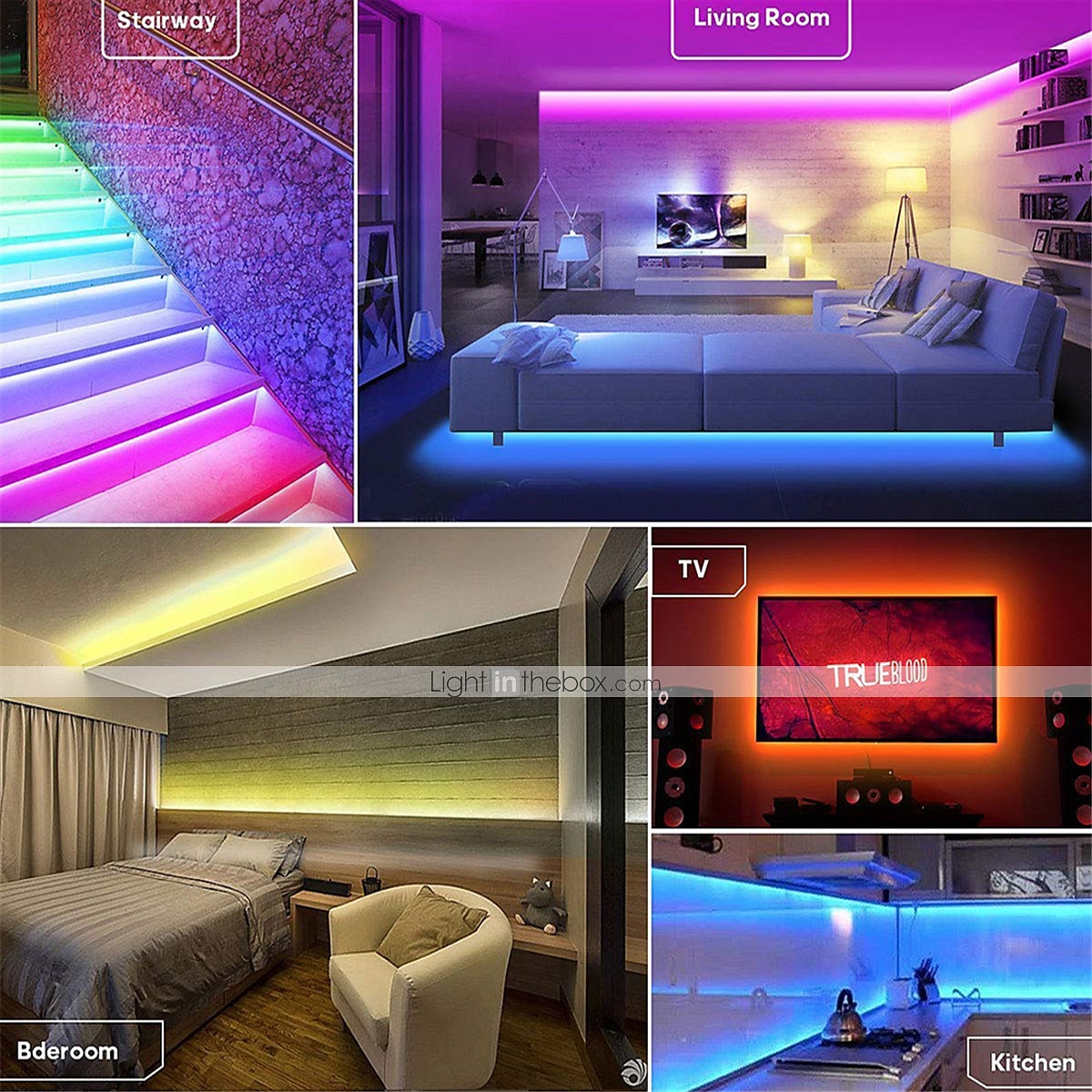 светодиодные ленты RGB 65.6ft -20m 32.8ft-10m ленточный свет smd5050 светодиодные ленты с пультом дистанционного управления с 44 клавишами ИК-пульт и источник питания 12v гибкое изменение цвета 2025 - $20.99 –P4