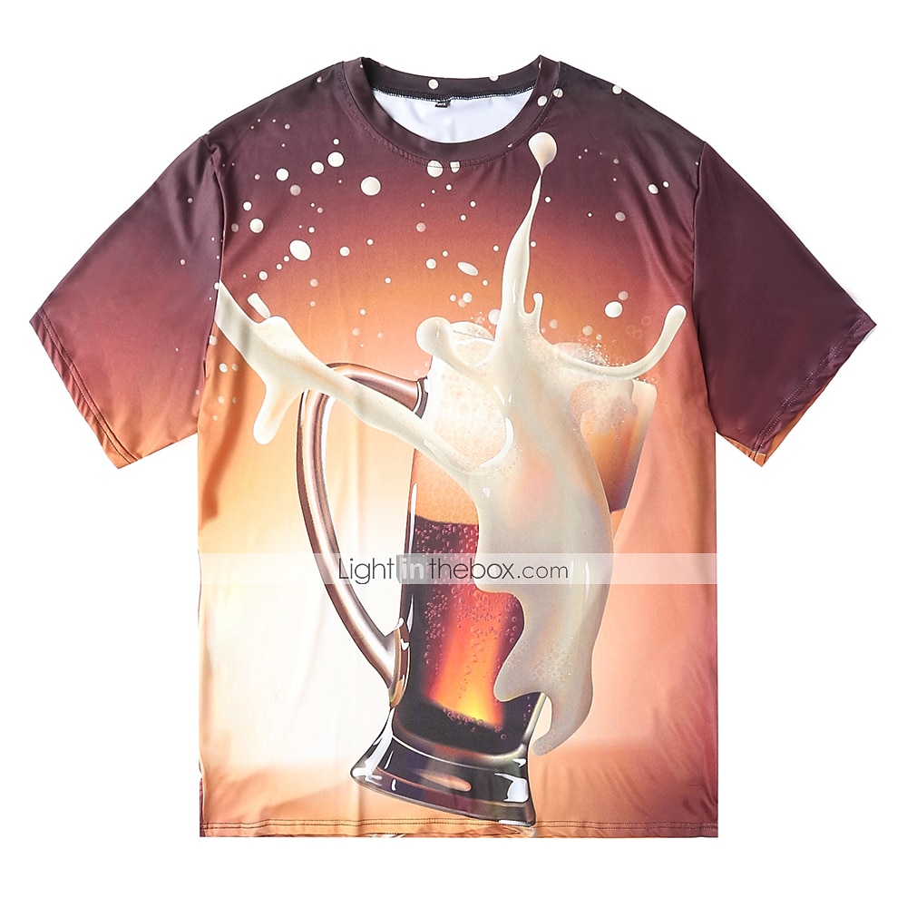 בגדי ריקוד גברים גראפי בירה חולצה חולצה קצרה שרוולים קצרים חולצה קצרה הדפסת תלת מימד צווארון עגול חולצה סגנון רחוב בסיסי יומי מועדונים צהוב אודם סגול קיץ ביגוד מידות גדולות S M L XL 2XL 3XL 2026 - €17.99 –P1