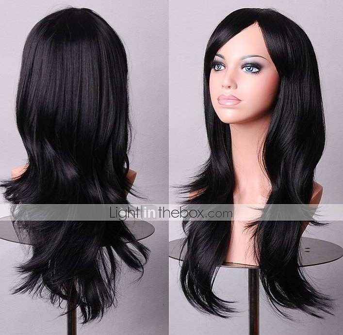 Parrucca sintetica riccia a onda naturale con frangia parrucca lunga in fibra sintetica bionda chiara grigia argento marrone rosa 28 pollici parrucche anime carine per feste di Halloween del 2026 a $16.99 –P2