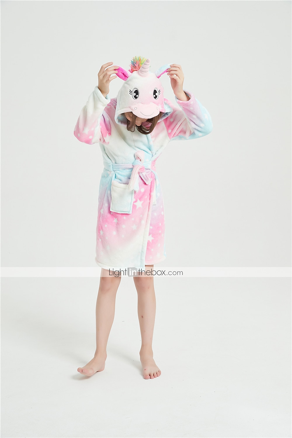 Carnaval Bloque de color Pijamas Kigurumi Bata de baño Unicornio Caballo volador Pijamas de una pieza Pijamas Kigurumi Disfraz divertido por Niños Niños y niñas Navidad Víspera de Todos los Santos 2026 - $26.99 –P13
