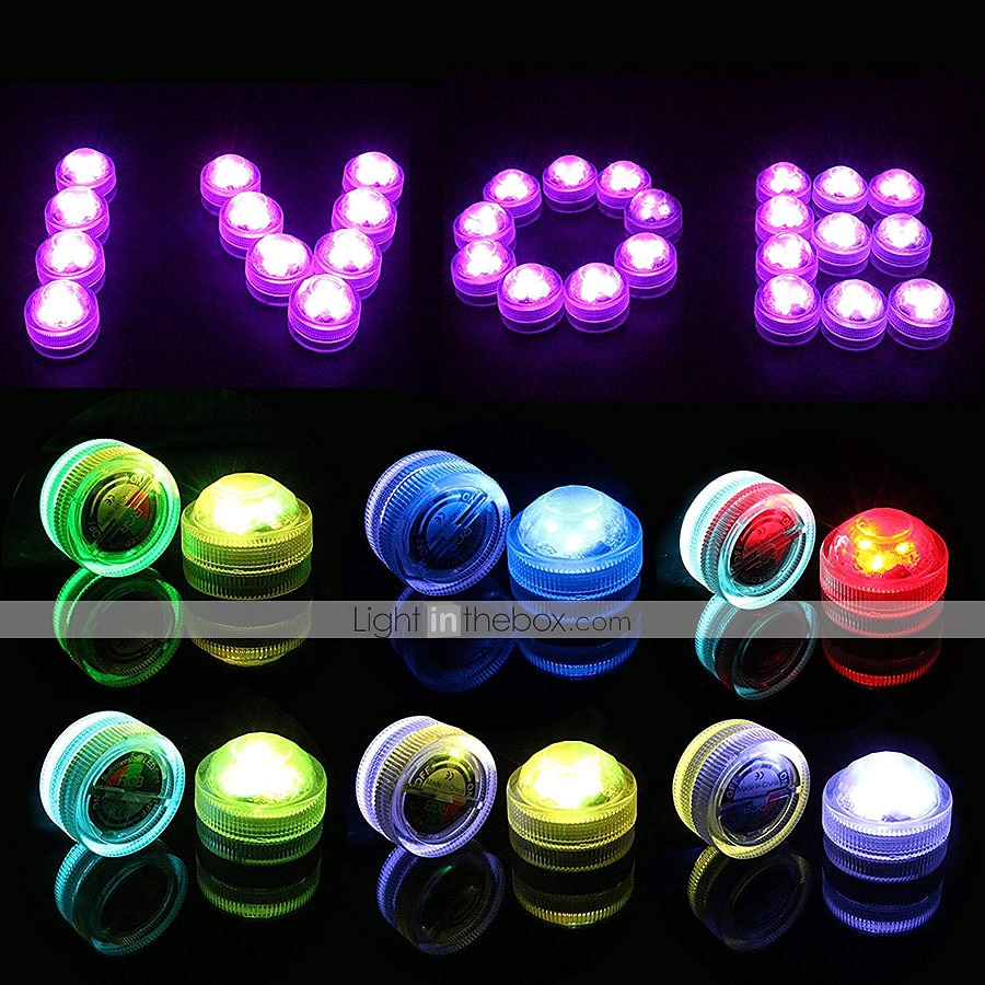 12pcs subacquea sommergibile esterna led piscina luce con telecomando a batteria lampada da notte subacquea serbatoio di pesci stagno piscina acquario vaso di natale decorazione della festa nuziale del 2025 a $19.99 –P3