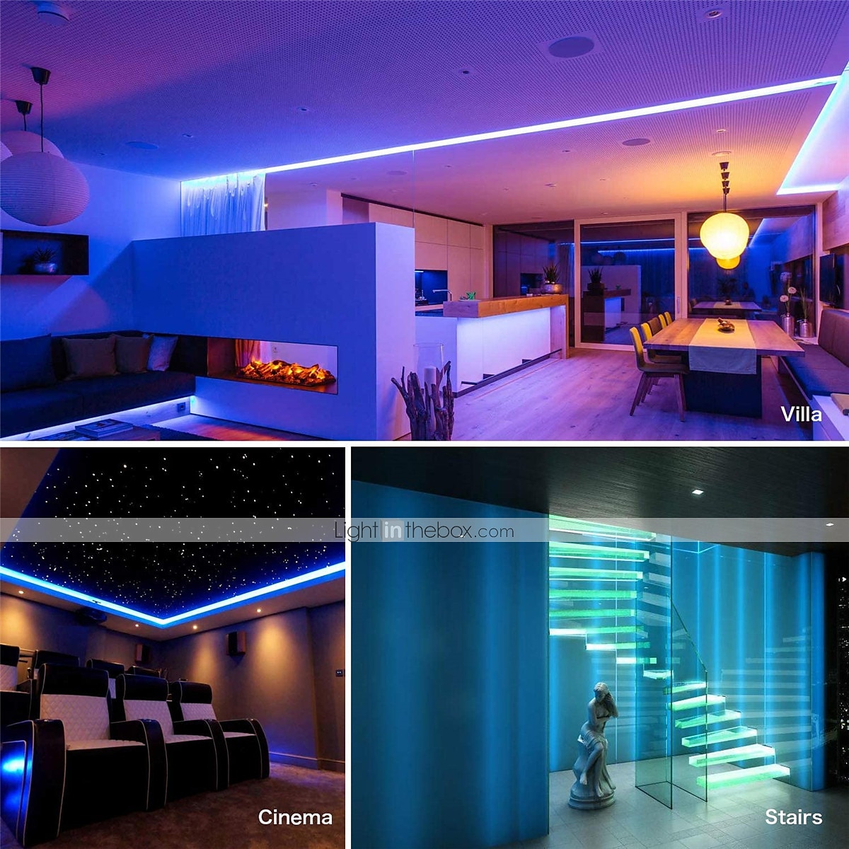 светодиодные ленты RGB 65.6ft -20m 32.8ft-10m ленточный свет smd5050 светодиодные ленты с пультом дистанционного управления с 44 клавишами ИК-пульт и источник питания 12v гибкое изменение цвета 2025 - $20.99 –P7