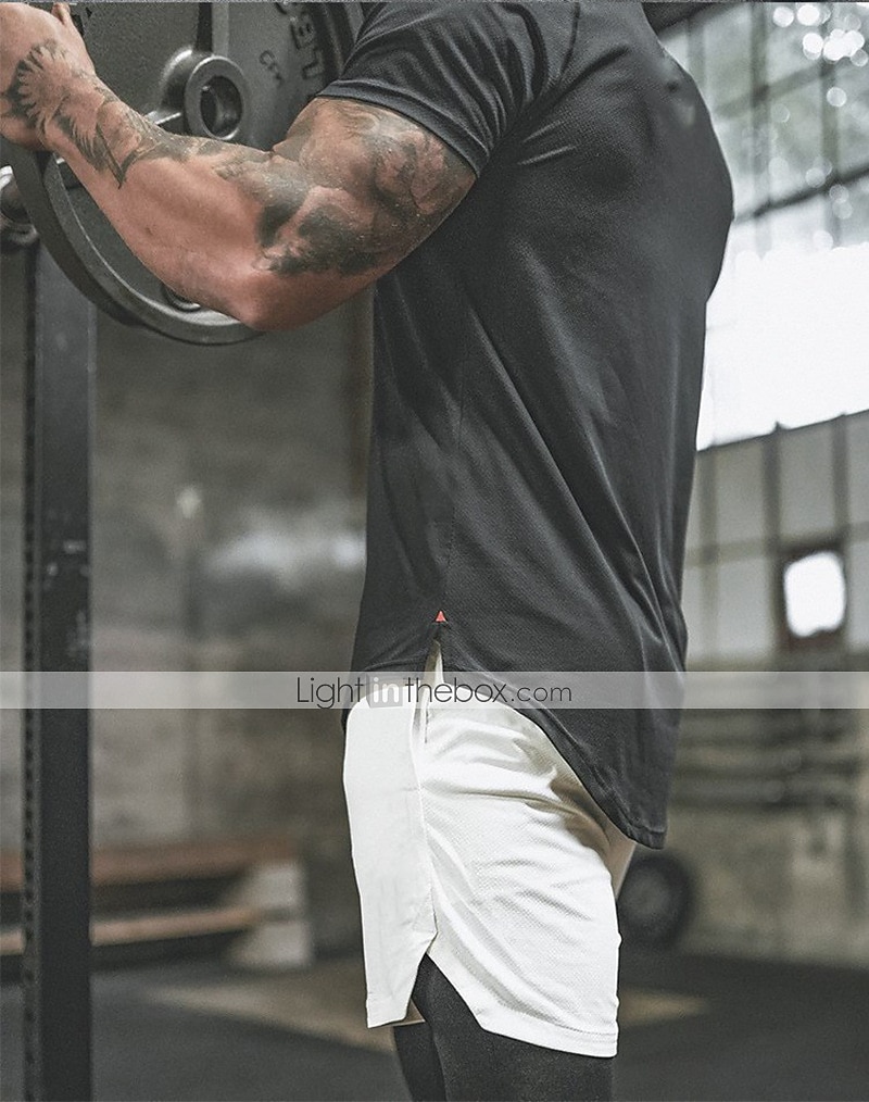 Men's Sports Outdoor Athletic Breathable Quick Dry Moisture Wicking 2 in 1 with Phone Pocket Liner Solid Colored Activewear Dark Grey Black Stretchy 2025 - $12.99 –P4