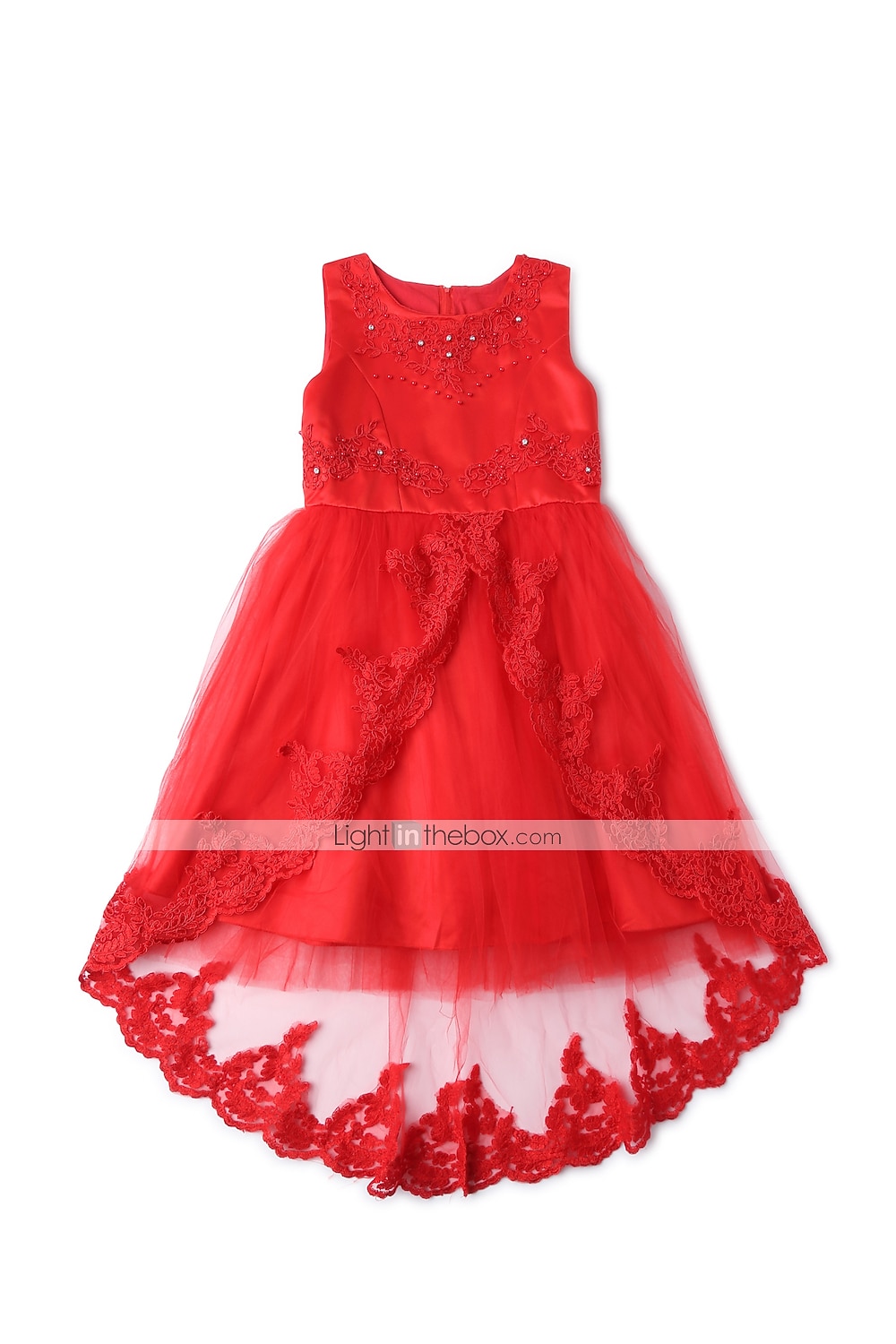 kinderkleidung Mädchen Blumenmädchen Kleid Kleid Ärmellos Hochzeit Party Kuschelig Süß Baumwolle Polyester Asymmetrisch Tüll-Kleid Kleid mit vielen Schichten Blumenmädchenkleid Sommer Weiß Rosa Rote 2026 - $43.99 –P13