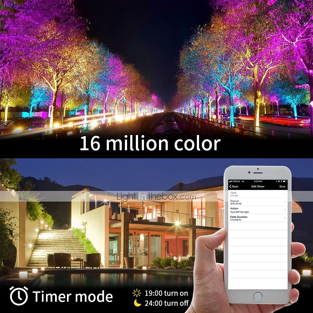 Outdoor APP Outdoor RGB Landscape Bluetooth Floodlight Outdoor Lights Villa Garden Lighting Garden Atmosphere Botanical Wedding Bar Light 2025 - $88.99 –P15