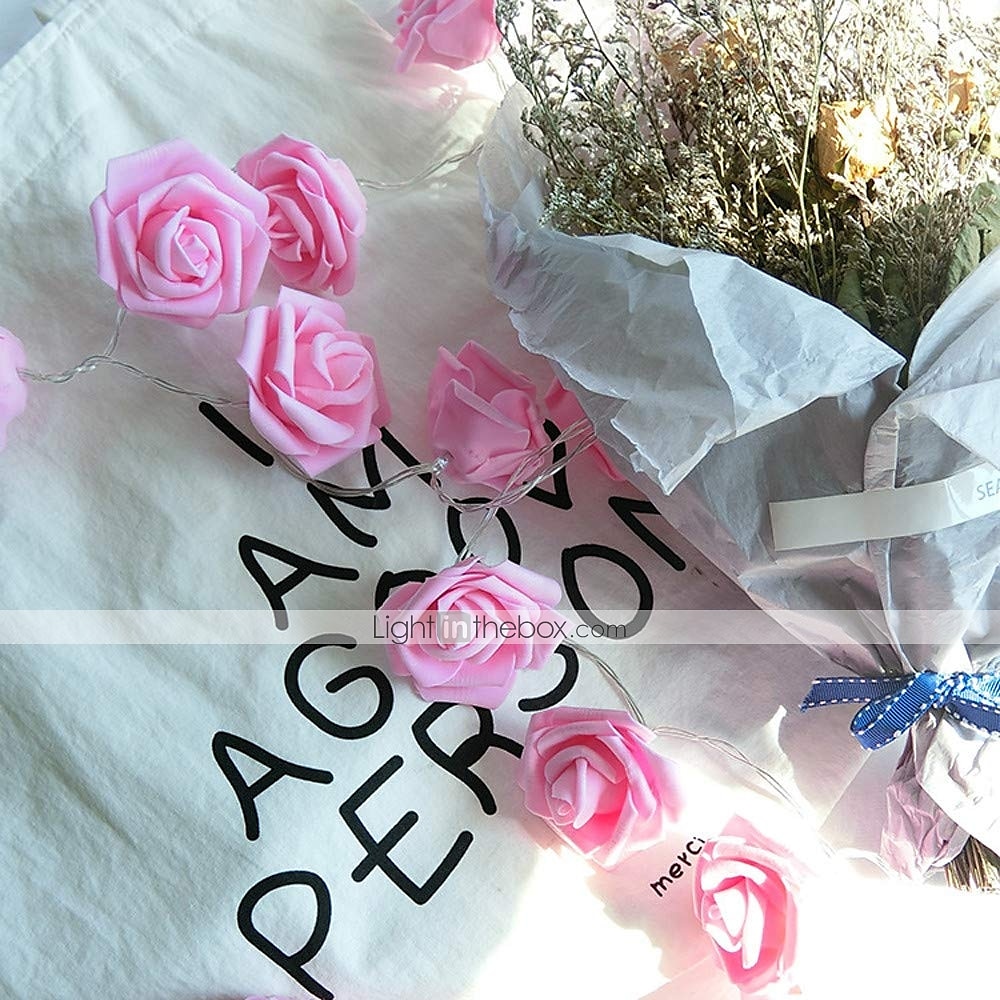 элегантный свадебный прием вечеринка 6м 40 светодиодов розовая роза цветок светодиодные гирлянды праздничные гирлянды свадебная вечеринка украшение лампа на батарейках без батареек 2025 - $19.49 –P6