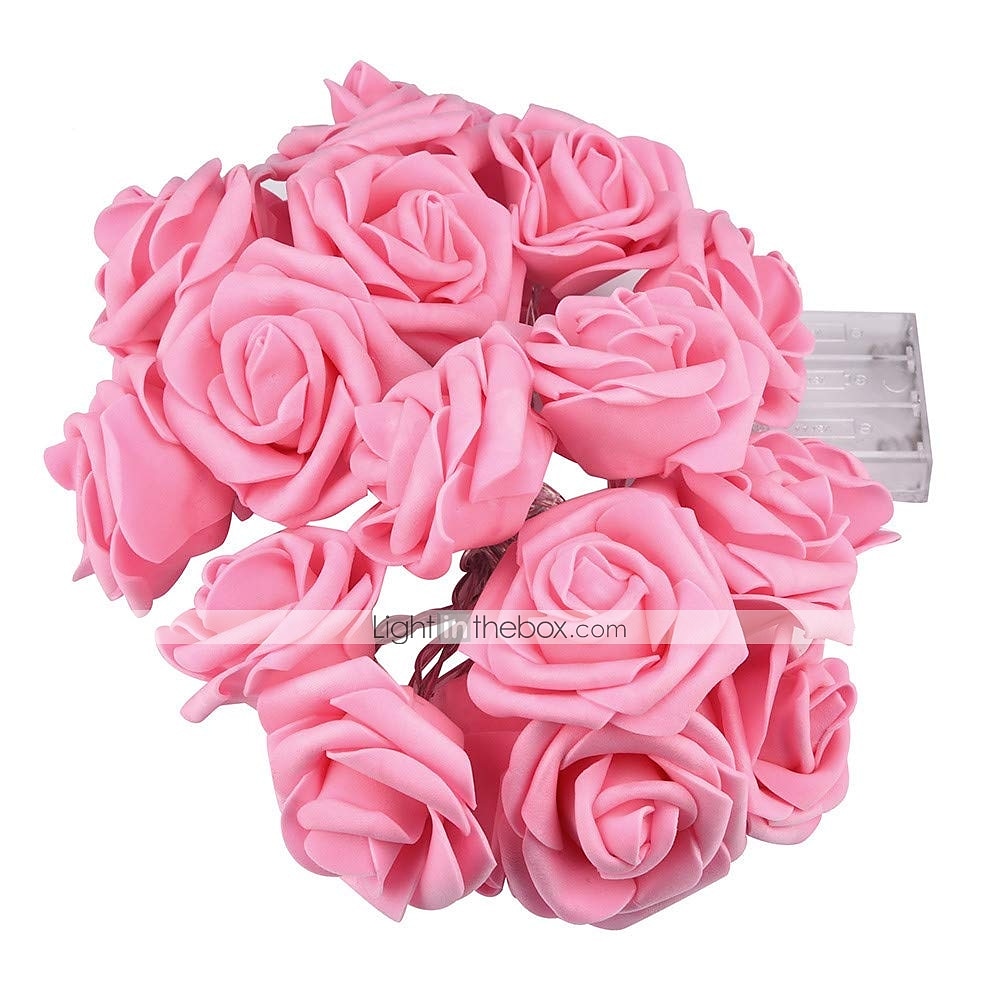 элегантный свадебный прием вечеринка 6м 40 светодиодов розовая роза цветок светодиодные гирлянды праздничные гирлянды свадебная вечеринка украшение лампа на батарейках без батареек 2025 - $19.49 –P7
