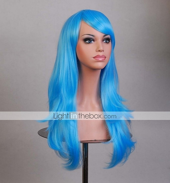 Parrucca sintetica riccia a onda naturale con frangia parrucca lunga in fibra sintetica bionda chiara grigia argento marrone rosa 28 pollici parrucche anime carine per feste di Halloween del 2026 a $16.99 –P4