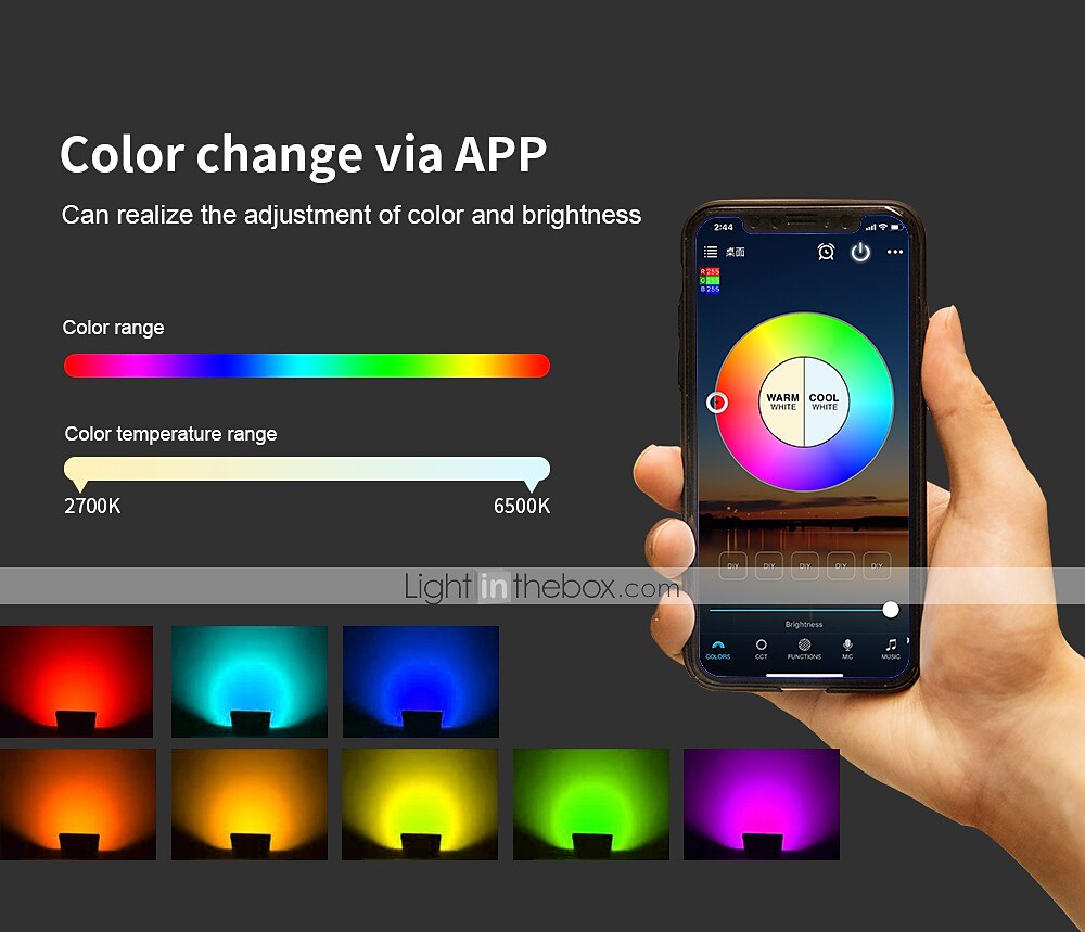 Outdoor APP Outdoor RGB Landscape Bluetooth Floodlight Outdoor Lights Villa Garden Lighting Garden Atmosphere Botanical Wedding Bar Light 2025 - $88.99 –P8