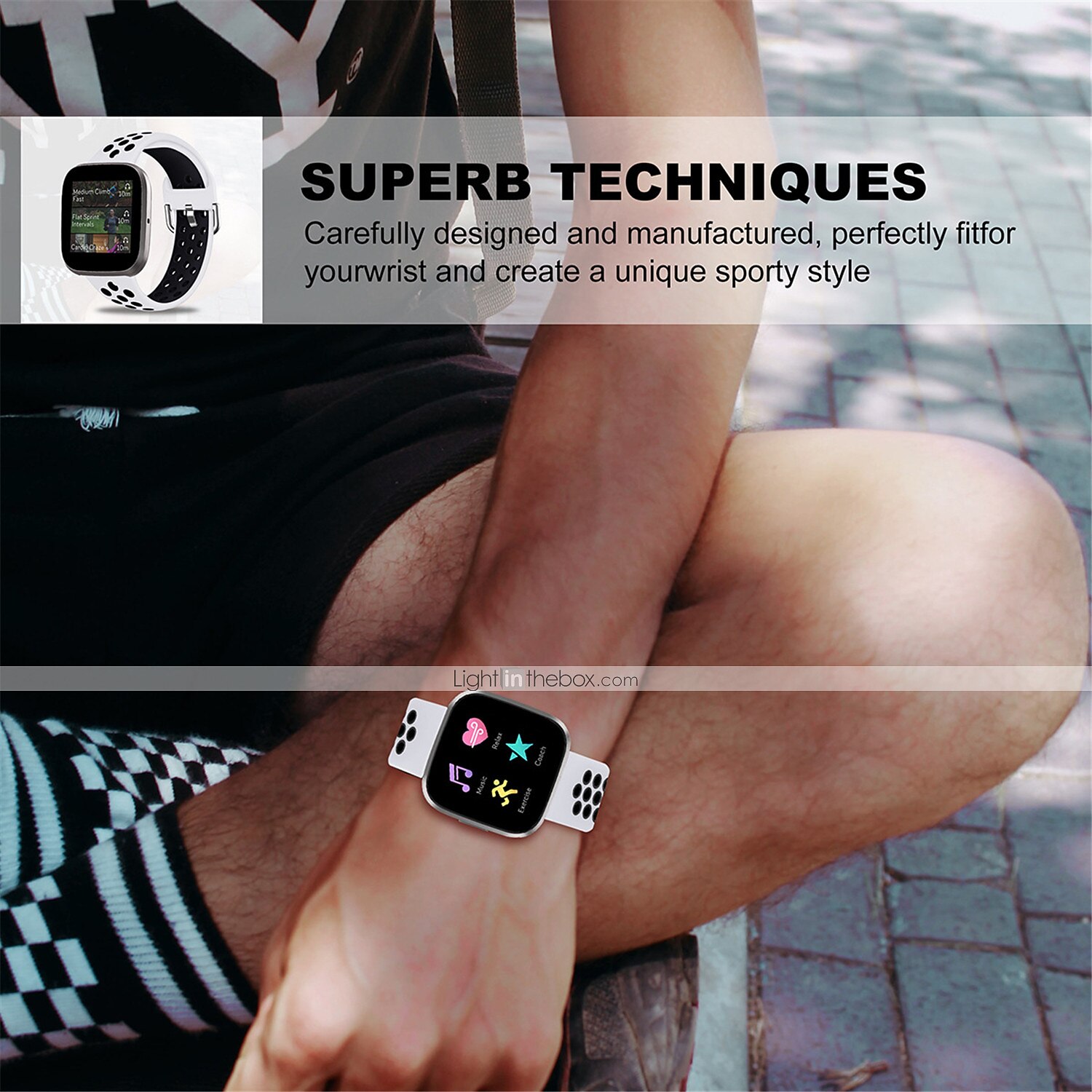 2025年 時計バンド のために Fitbit Versa 2 / Versa Lite / Versa SE / Versa シリコーン 置換 ストラップ ソフト 高通気性 スポーツバンド リストバンド  コレクション – $9.99 –P5