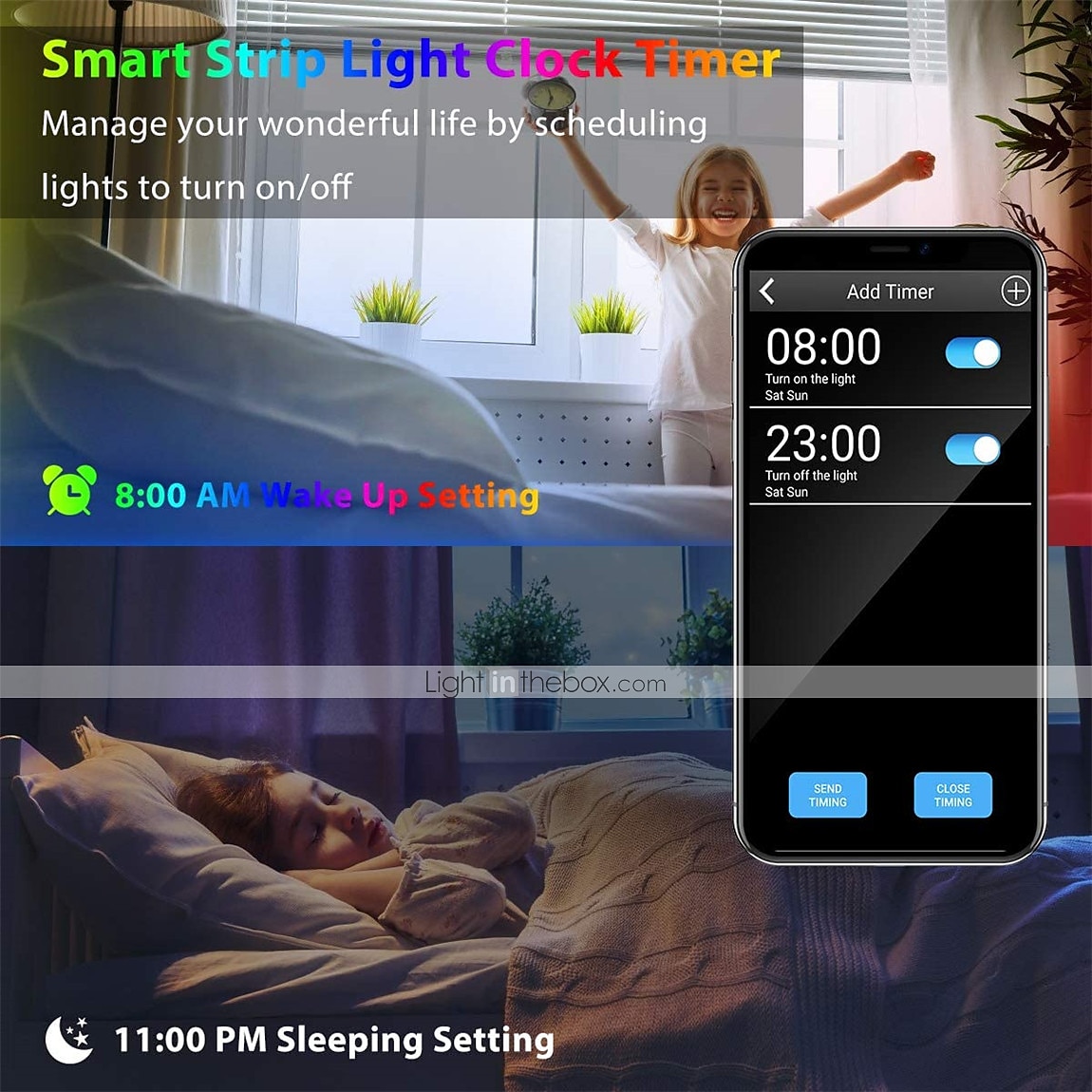 5050 led strip verlichting 10 m smart rgb led light strip muziek sync 300 leds kleur veranderende licht strips bluetooth app controle met afstandsbediening voor slaapkamer kamer tv party slaapkamer 2025 - $43.99 –P5
