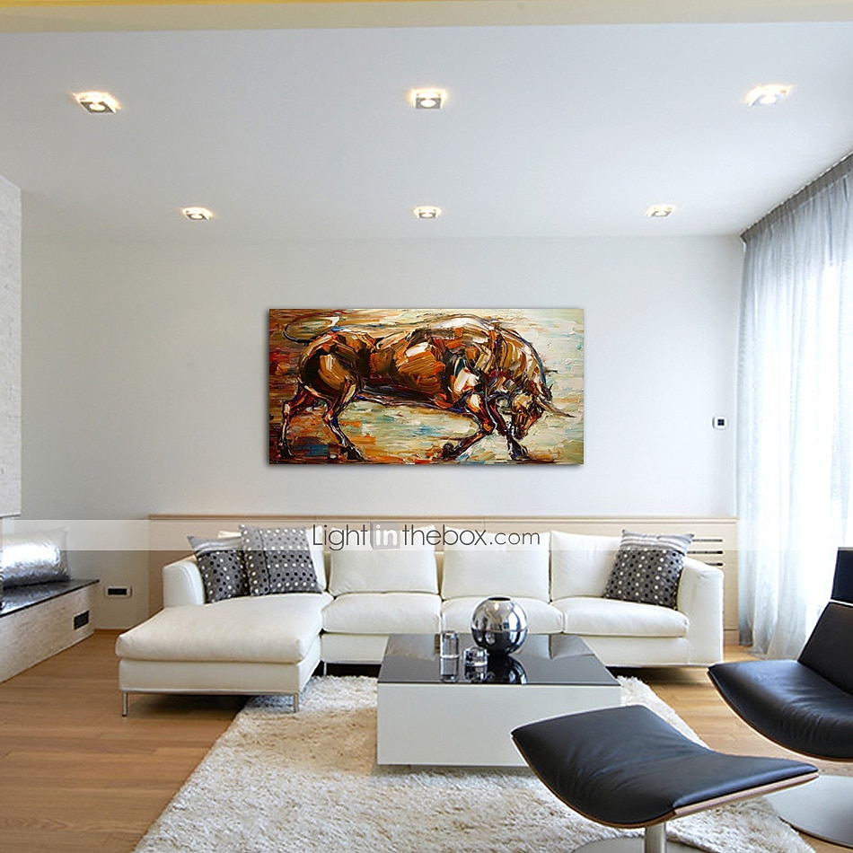Oil Painting Hand Painted Horizontal Panoramic Animals Modern Rolled Canvas (No Frame) 2025 - $65.99 –P7
