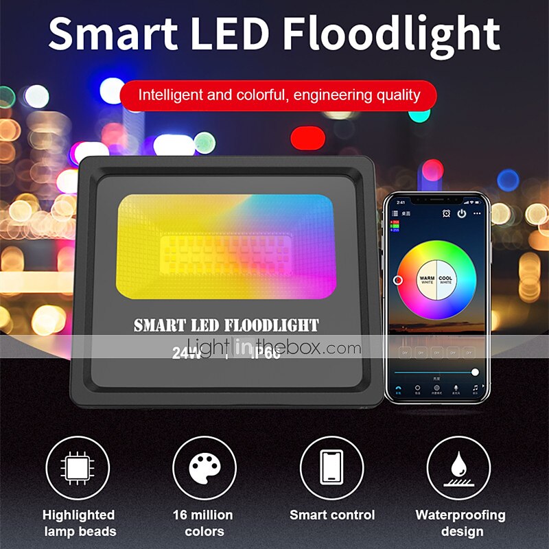 Outdoor APP Outdoor RGB Landscape Bluetooth Floodlight Outdoor Lights Villa Garden Lighting Garden Atmosphere Botanical Wedding Bar Light 2025 - $88.99 –P2