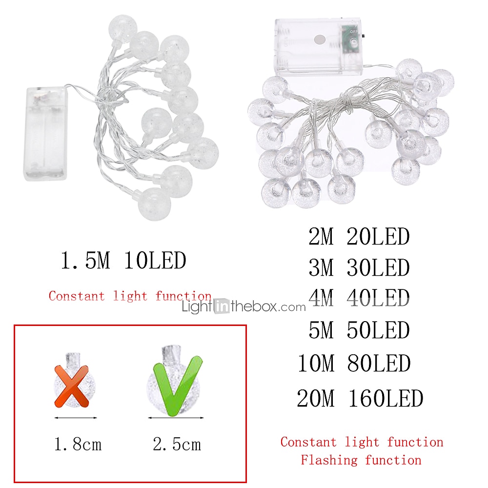 1.5m 2m 3m 4m 5m 10m 20m String Lights  High Power LED  Warm White White Blue Christmas New Year's Creative Party Decorative Garden Yard Decoration Lamp  AA Batteries Powered 1 set 2025 - $9.99 –P2