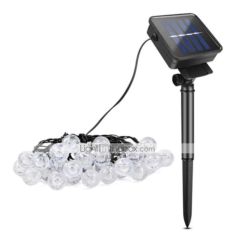 elegant bryllupsfestmottakelse 6,5m 30led solcellelys - boblelampe med krystallkule, 8 funksjoner, vanntette utendørs eventyrlys for hage, plendekorasjon 2025 - €12.74 –P8