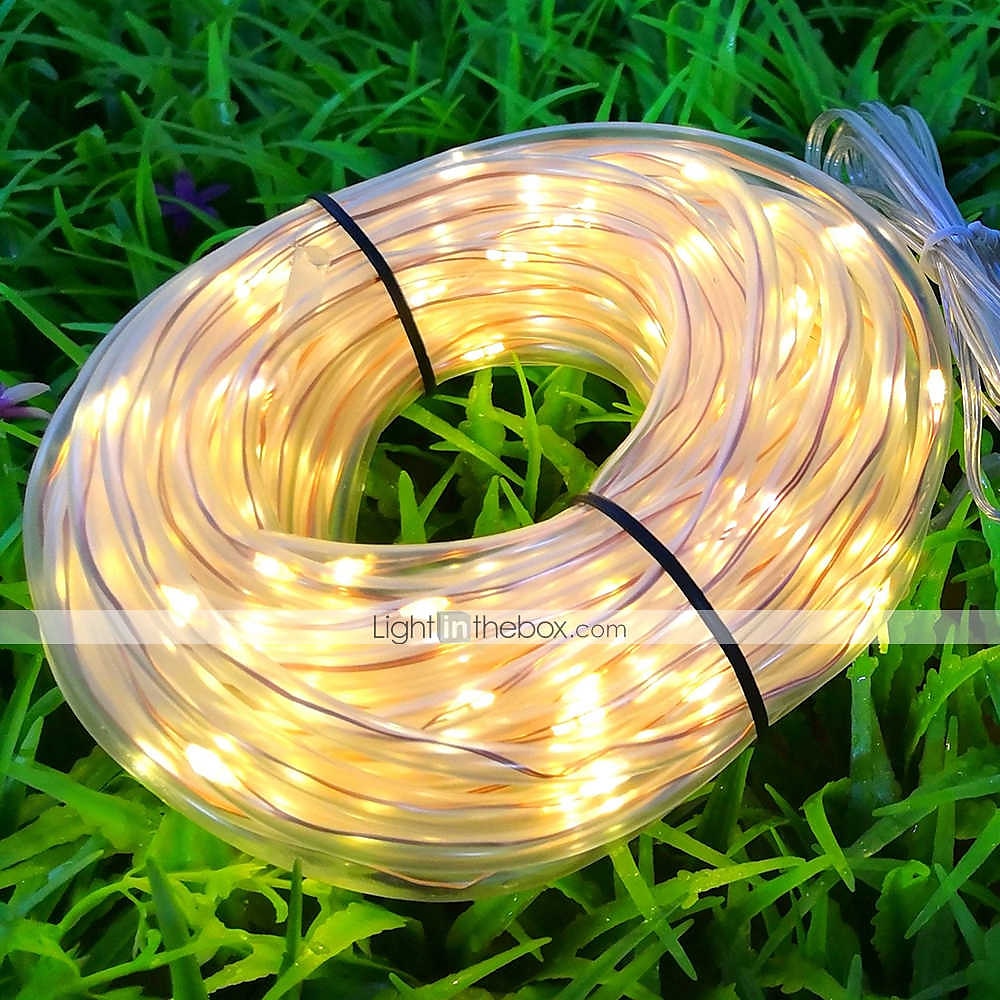 10m 100 led involucro luci stringa impermeabili 8 modalità di controllo 1 set staffa di montaggio bianco caldo bianco rgbwarm impermeabile esterno solare luce del giardino luci alimentate a energia del 2025 a $27.99 –P5