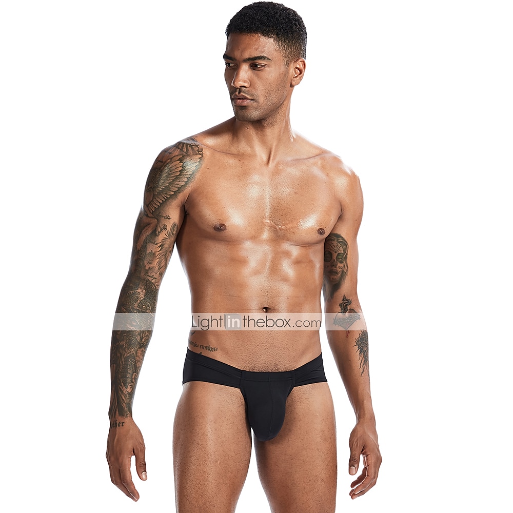 Men's 1pack Briefs Basic Polyester Nylon Low Waist EU / US Size Black White 2025 - $6.99 –P12