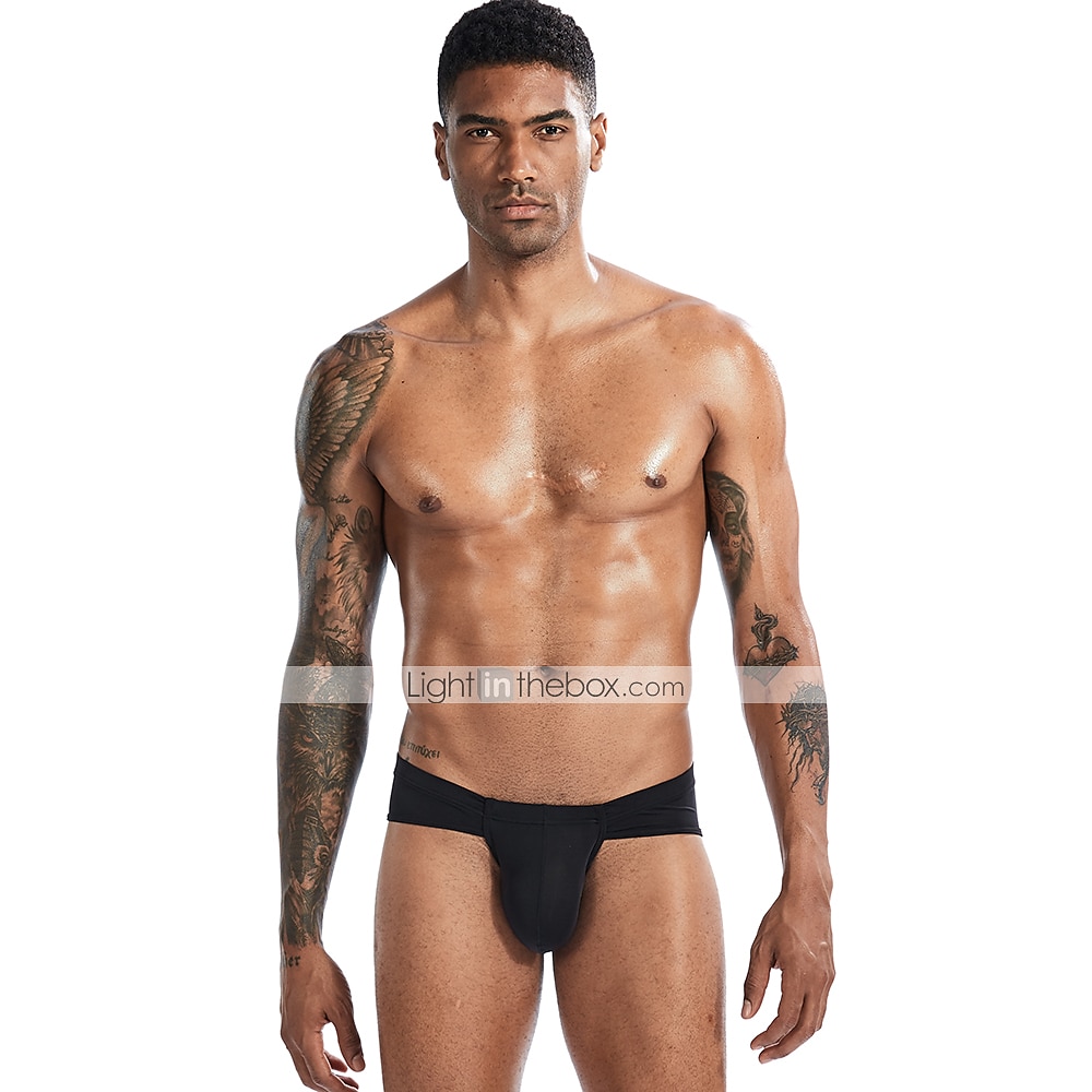 Men's 1pack Briefs Basic Polyester Nylon Low Waist EU / US Size Black White 2025 - $6.99 –P11