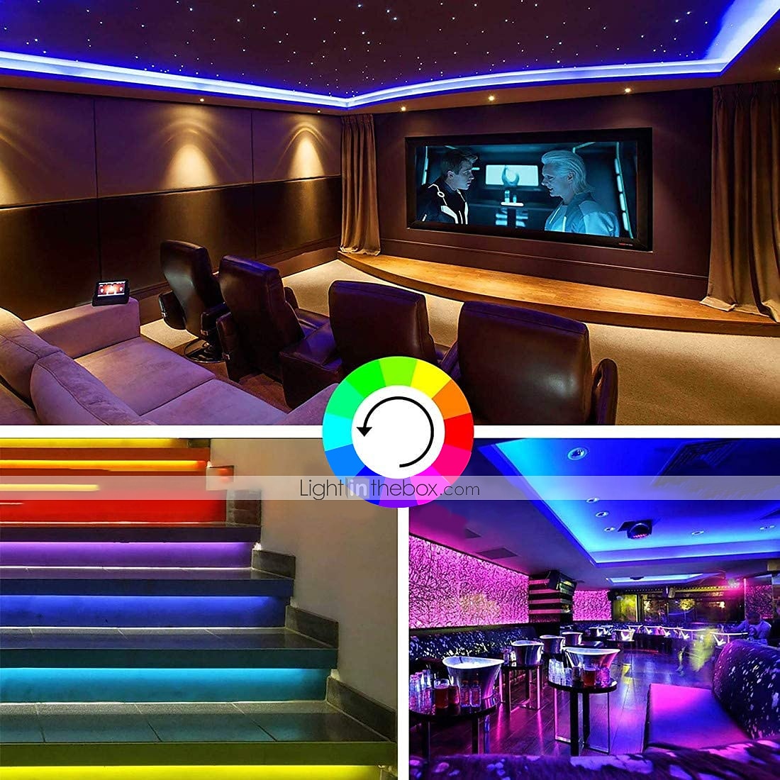 5m led szalag lámpák rgb tiktok lámpák 300 led 2835 smd rgb szalag lámpa fény készletek öntapadó többszínű szoba konyhai tv fesztivál megvilágítás távirányítóval 12v 2026 - $11.49 –P5