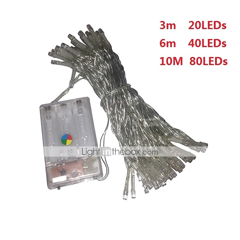 3m 6m 10m LED Christmas String Lights 20 40 80 LED for Christmas Holiday Party Wedding Bedroom Patio Decoration Christmas Flasher Fairy Lights 2025 - $9.49 –P11