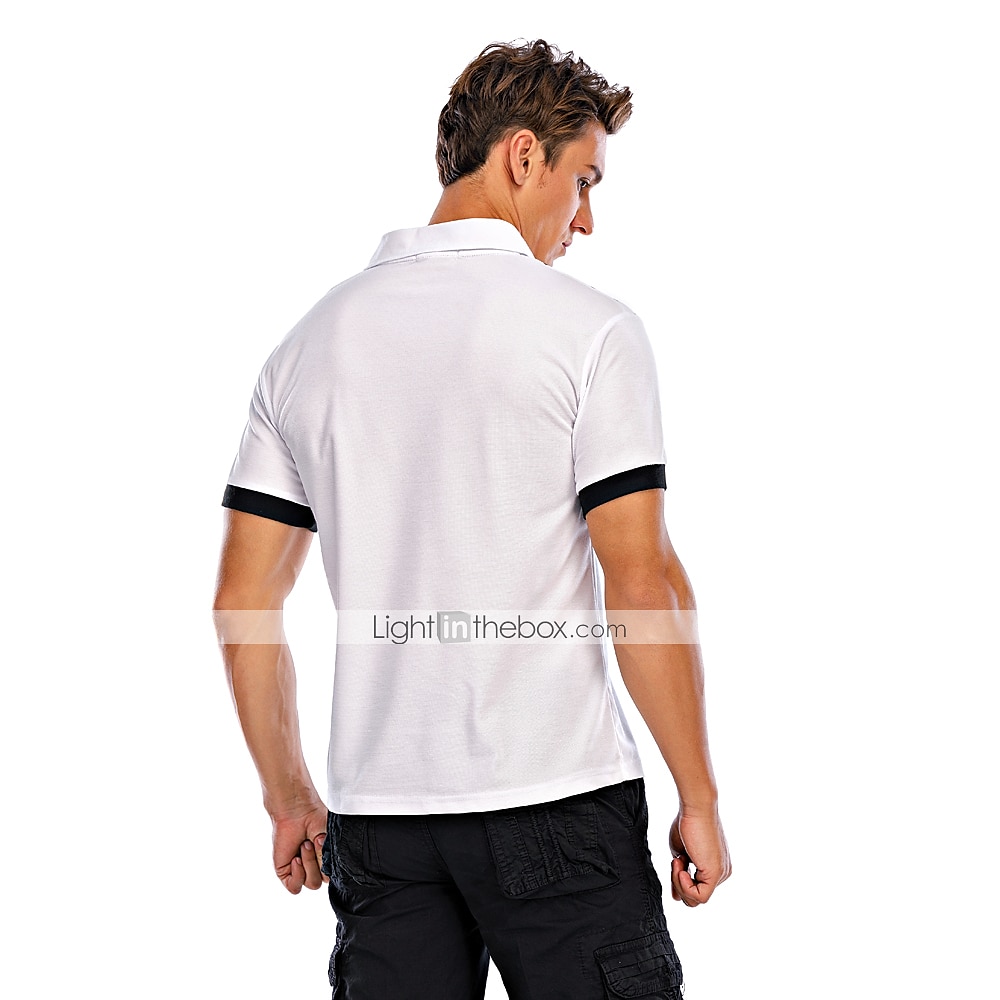 Férfi Teniszing POLO trikó Munka Üzleti Gallér Polo gallér Rövid ujjú Utcai sikk Alap Grafika Pöttyös Nyomtatott Normál Fekete Fehér Bor Sötétkék Medence Narancssárga Teniszing 2025 - $12.99 –P5