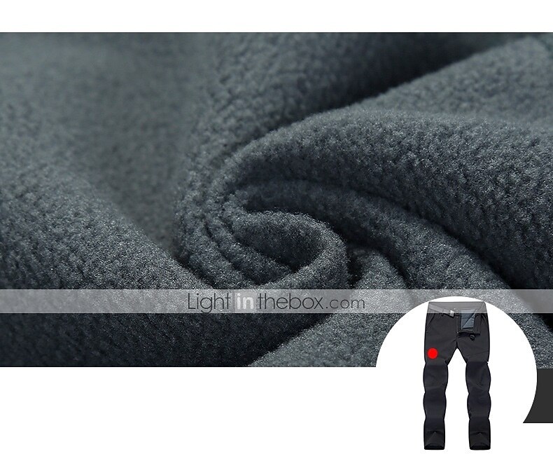 Herren Wanderhose Wanderhosen Fleece-gefütterte Hose Softshellhosen Winter Außen Weite Passform warm halten Wasserdicht Windundurchlässig Fleece-Futter Hosen / Regenhose Unten Schwarz Grau Vlies 2025 - $23.99 –P11