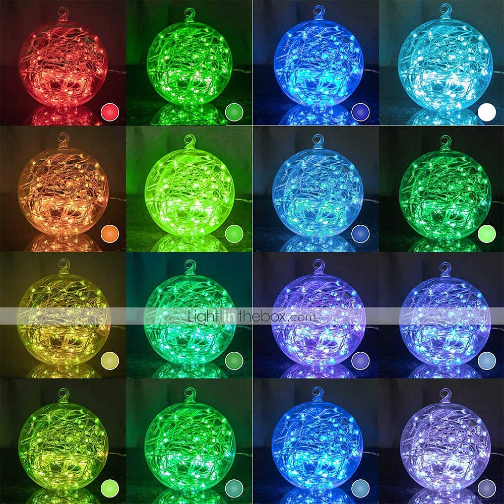 Χριστουγεννιάτικα φώτα 100 led 33 ft χριστουγεννιάτικα φώτα usb 16 χρώματα που αλλάζουν ασημένιο σύρμα firefly με τηλεχειριστήριο κλειδιού ir24 για πάρτι εσωτερικού χώρου Απόκριες Χριστούγεννα 2025 - $17.49 –P2