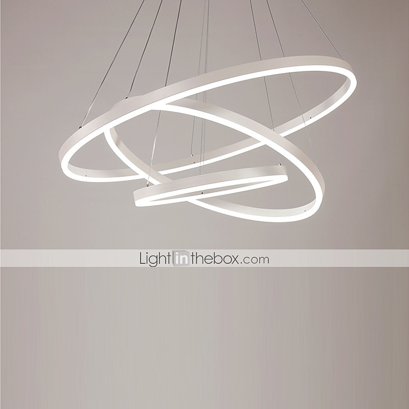 lampada a sospensione a led 3 luci 80cm/60cm/40cm design ad anello cerchio 113w finiture verniciate in alluminio faretto moderno intelligente controllo wifi dimmerabile con telecomando del 2025 a $399.99 –P10
