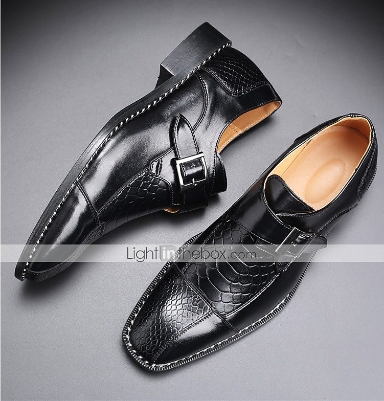 chaussures habillées à boucle en similicuir rouge pour hommes – motif crocodile, tenue de soirée pour les affaires et les événements spéciaux de 2025 ? $59.99 –P8