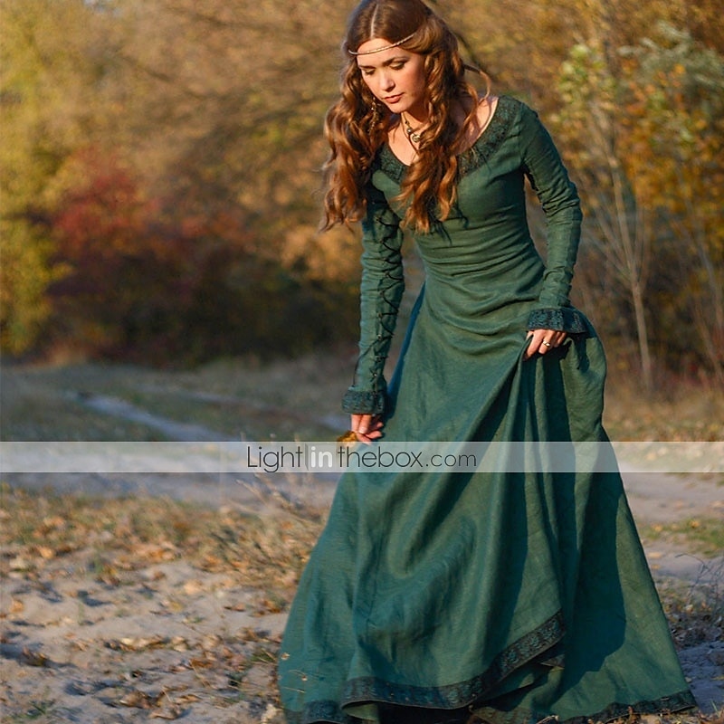 Rétro Vintage Médiéval Robe vintage Longue longueur Robe Robe Tunique Normal Viking Ranger Elfe Déguisement Femmes Celtique Viking Halloween Carnaval Performance Soirée LARP Adulte Robe de 2026 ? $37.99 –P3