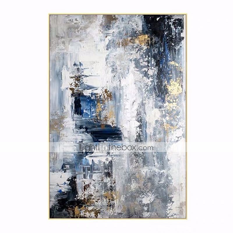 Handmade Oil Painting Canvas Wall Art Decoration Abstract Golden and Blue and White Landscape for Home Decor Rolled Frameless Unstretched Painting 2026 - $61.99 –P8