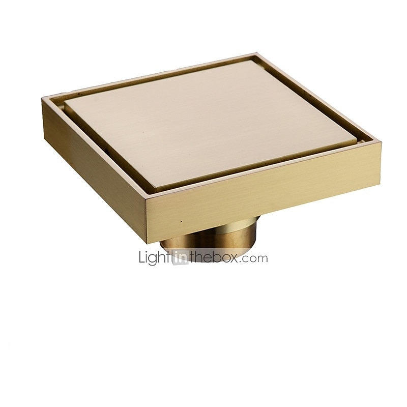 4 inch Shower Floor Drain Square, Removable Brass Flange Reversible 2-in-1 Cover Tile Insert Grate, Hair Catcher Strainer Black Chrome Golden 2025 - $27.99 –P11