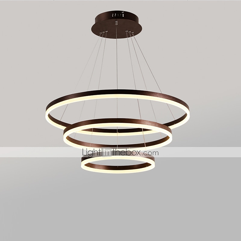 lampada a sospensione a led 3 luci 80cm/60cm/40cm design ad anello cerchio 113w finiture verniciate in alluminio faretto moderno intelligente controllo wifi dimmerabile con telecomando del 2025 a $399.99 –P4