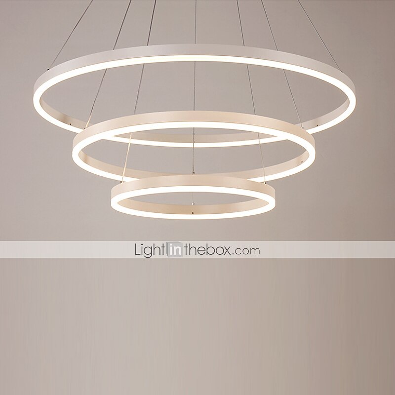 lampada a sospensione a led 3 luci 80cm/60cm/40cm design ad anello cerchio 113w finiture verniciate in alluminio faretto moderno intelligente controllo wifi dimmerabile con telecomando del 2025 a $399.99 –P9