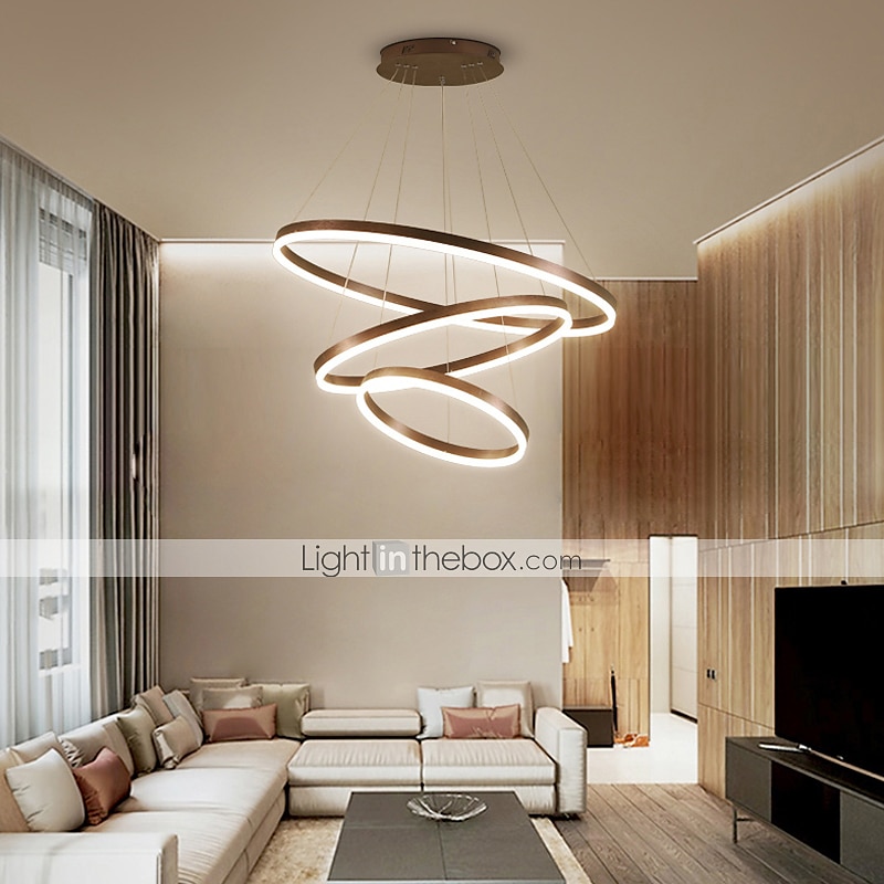 lampada a sospensione a led 3 luci 80cm/60cm/40cm design ad anello cerchio 113w finiture verniciate in alluminio faretto moderno intelligente controllo wifi dimmerabile con telecomando del 2025 a $399.99 –P5