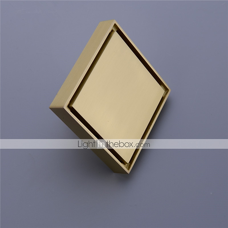 4 inch Shower Floor Drain Square, Removable Brass Flange Reversible 2-in-1 Cover Tile Insert Grate, Hair Catcher Strainer Black Chrome Golden 2025 - $27.99 –P9