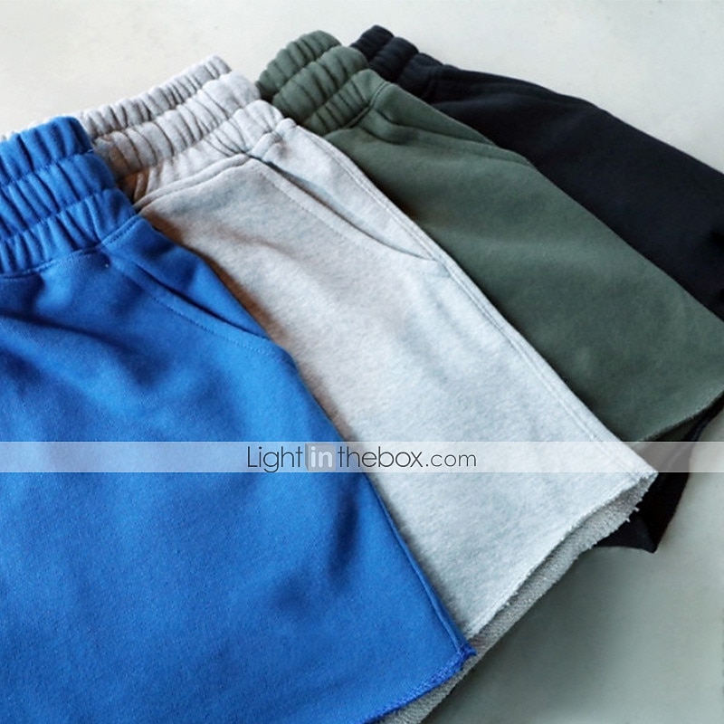 Men's Athletic Shorts Active Shorts Sweatpants Running Shorts Drawstring Solid Colored Outdoor Sports Short Daily Weekend Cotton Sporty Slim Black Army Green 2025 - $18.99 –P1