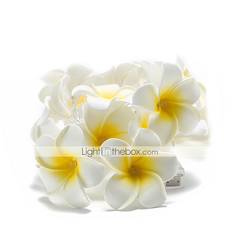 3m 20 led frangipani blomsterslyngelys, eventyrlys krans for julehjem, bryllup og festdekor, utendørs kransbelysning 2025 - $22.99 –P9