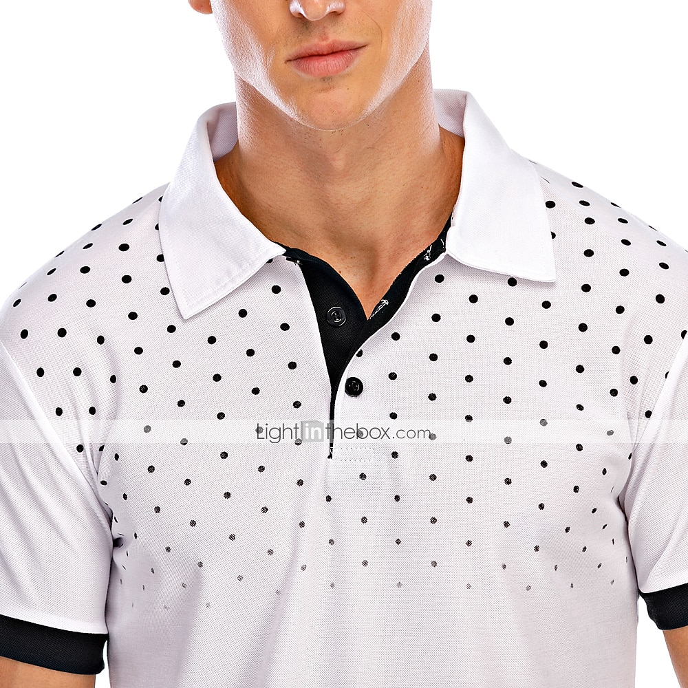 Férfi Teniszing POLO trikó Munka Üzleti Gallér Polo gallér Rövid ujjú Utcai sikk Alap Grafika Pöttyös Nyomtatott Normál Fekete Fehér Bor Sötétkék Medence Narancssárga Teniszing 2025 - $12.99 –P6