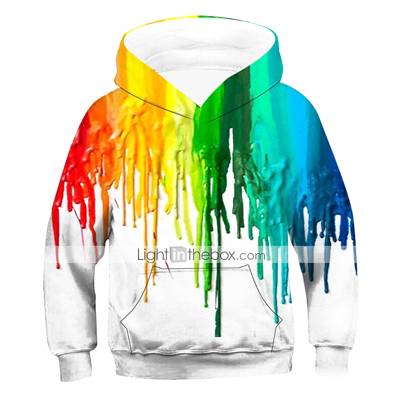 Infantil Para Meninos Moletom Manga Longa Arco-íris Impressão 3D Arco-Íris Diário Interior Ao ar livre Ativo Básico 2-12 anos / Outono / Inverno / Primavera de 2026 por $18.99 –P1