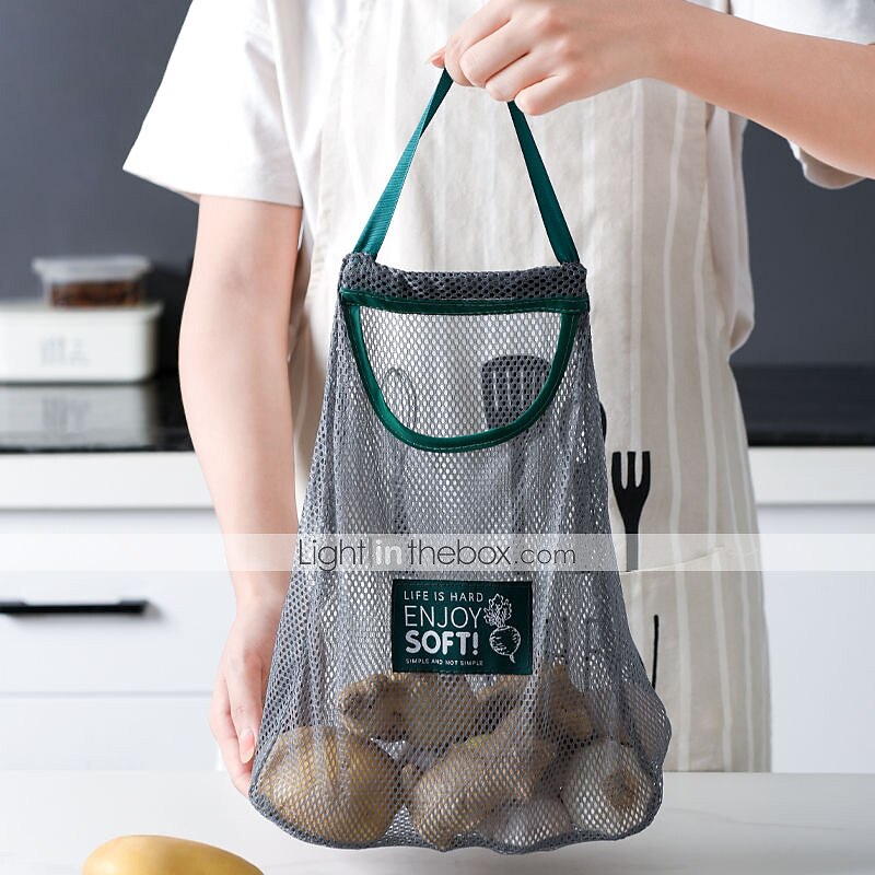 Duo Mesh vegetables hanging bags 2pcs reusable storage bag 2 of a kind