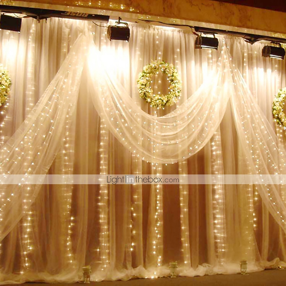 nuntă elegantă petrecere de recepție 3mx3m 3mx2m usb led cortină șir lumini cu telecomandă lumini cu zâne Anul Nou Crăciun Ziua Îndrăgostiților nuntă în aer liber decorarea casei 2025 - $16.99 –P4