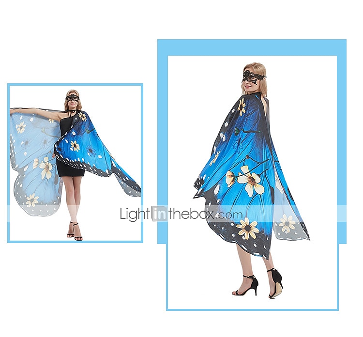 Schmetterling Faschingskostüme Cosplay Kostüm Flügel Umhang Erwachsene Damen Cosplay Halloween Karneval Einfaches Karnevalskostüm 2025 - $25.99 –P2